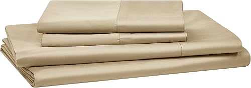 Miniatura 2 de Casabolaj - Juego de sábanas esenciales de color beige, 4 piezas, 100% algodón egipcio, satén de lujo de 400 hilos, suave, de alta calidad, bolsillo