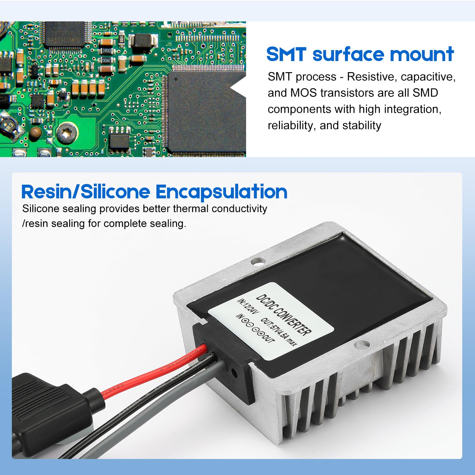 Kit di conversione Starlink Gen 3 12V/24V, Convertitore passante DC 12V a 57V 4,5A per Starlink Gen 3 Router, Convertitore boost 12V IP68 impermeabile per esterno, golf cart, RV, ecc