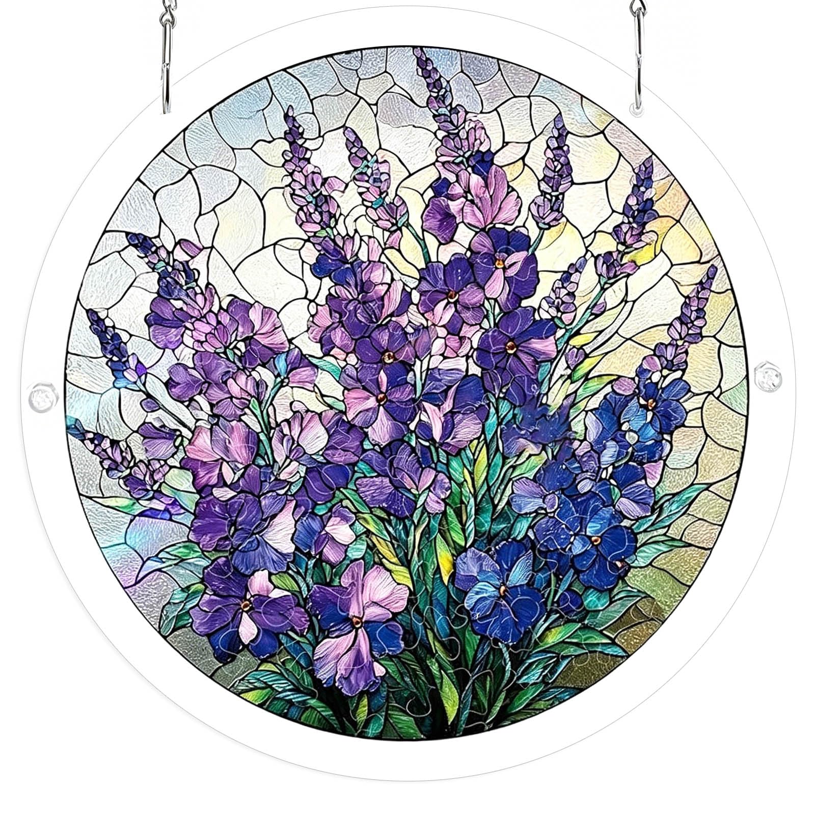 BOYANDM Puzzle Suncatchers Stained Glass Window Hanging Decors Colorful Acrylic Sun Catchers for Homen Garden Ornament Acrylic Puzzle Suncatchers