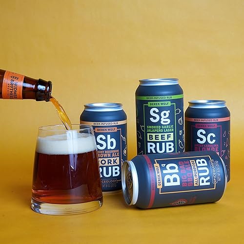 Miniatura 7 de Spiceology & Derek Wolf - Masajes de especias para barbacoa con infusión de cerveza. Sabores Sticky Bourbon Brown Ale, Sweet Carolina Blonde, Ajo