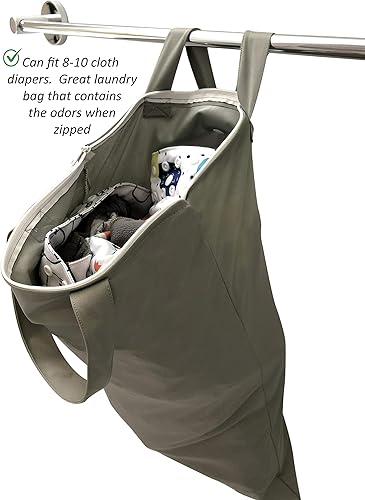 Miniatura 5 de MOM & BAB Bolsa húmeda para pañales de tela para bebés, bolsa seca húmeda para piezas de extractor de leche, Negro- gris, Bolsas húmedas