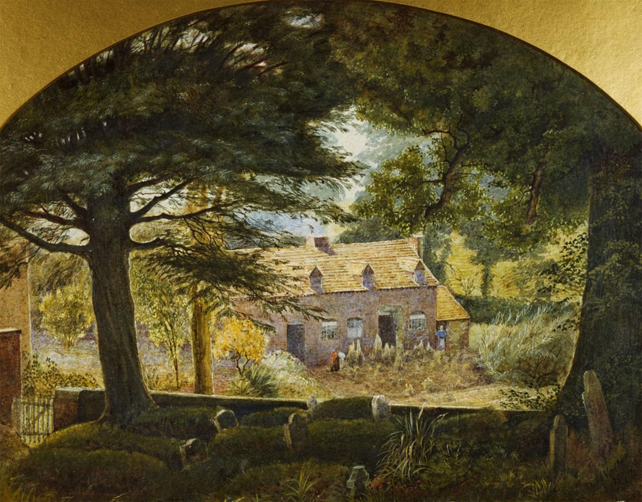 ARTXLXXBN Famous Painting Canvas Artwork Graffiti Print Looking From Northfield Churchyard by Famous painting Portrait Canvas Image for Home Decor 60x90cm