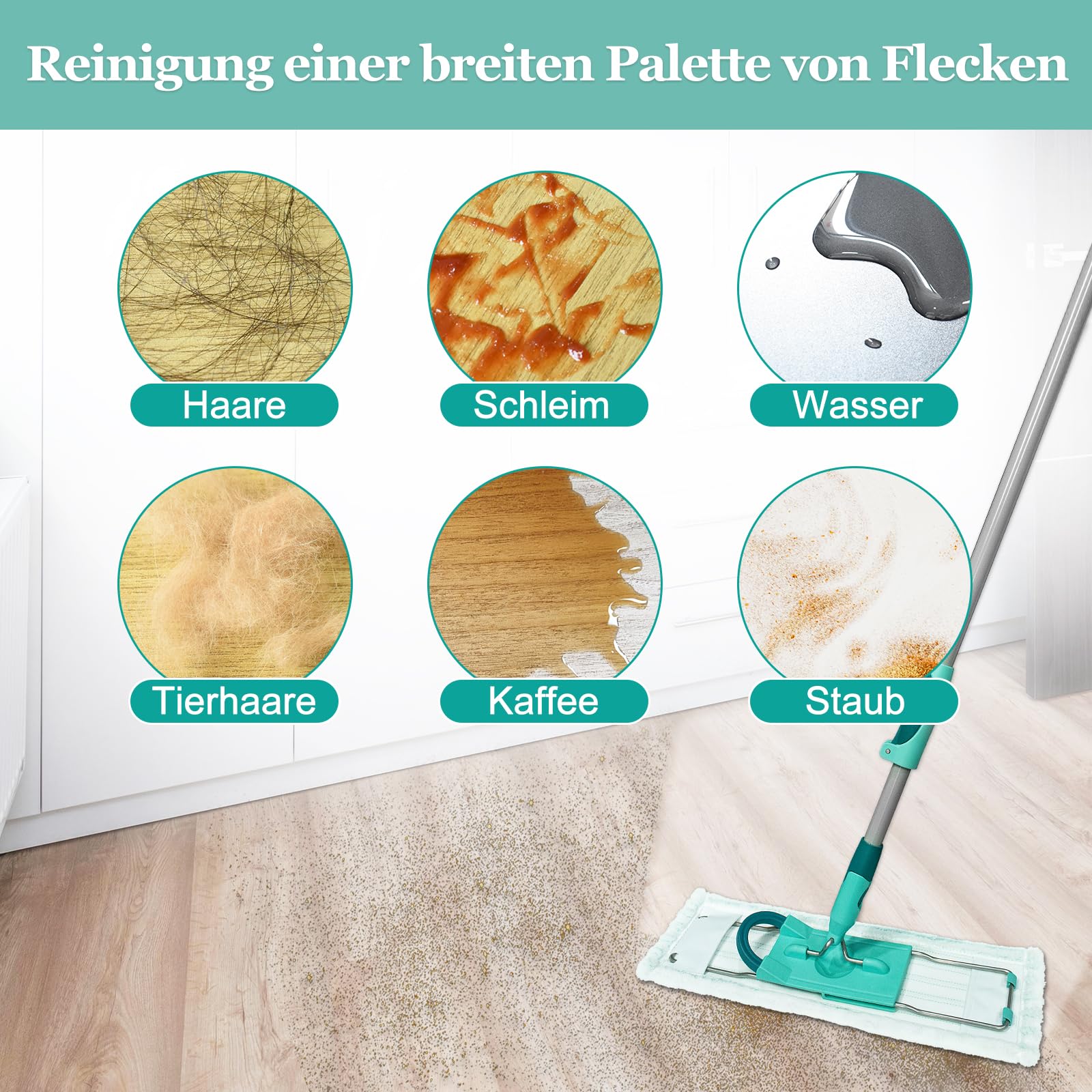 Leifheit Wischbezug Profi XL Micro Duo – 3er Set Ersatzbezug Für Bodenwischer