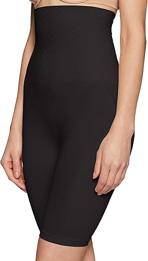 Zivame Women's Plain/Solid Thigh Slimmer (PSSAN03_Black_Large)