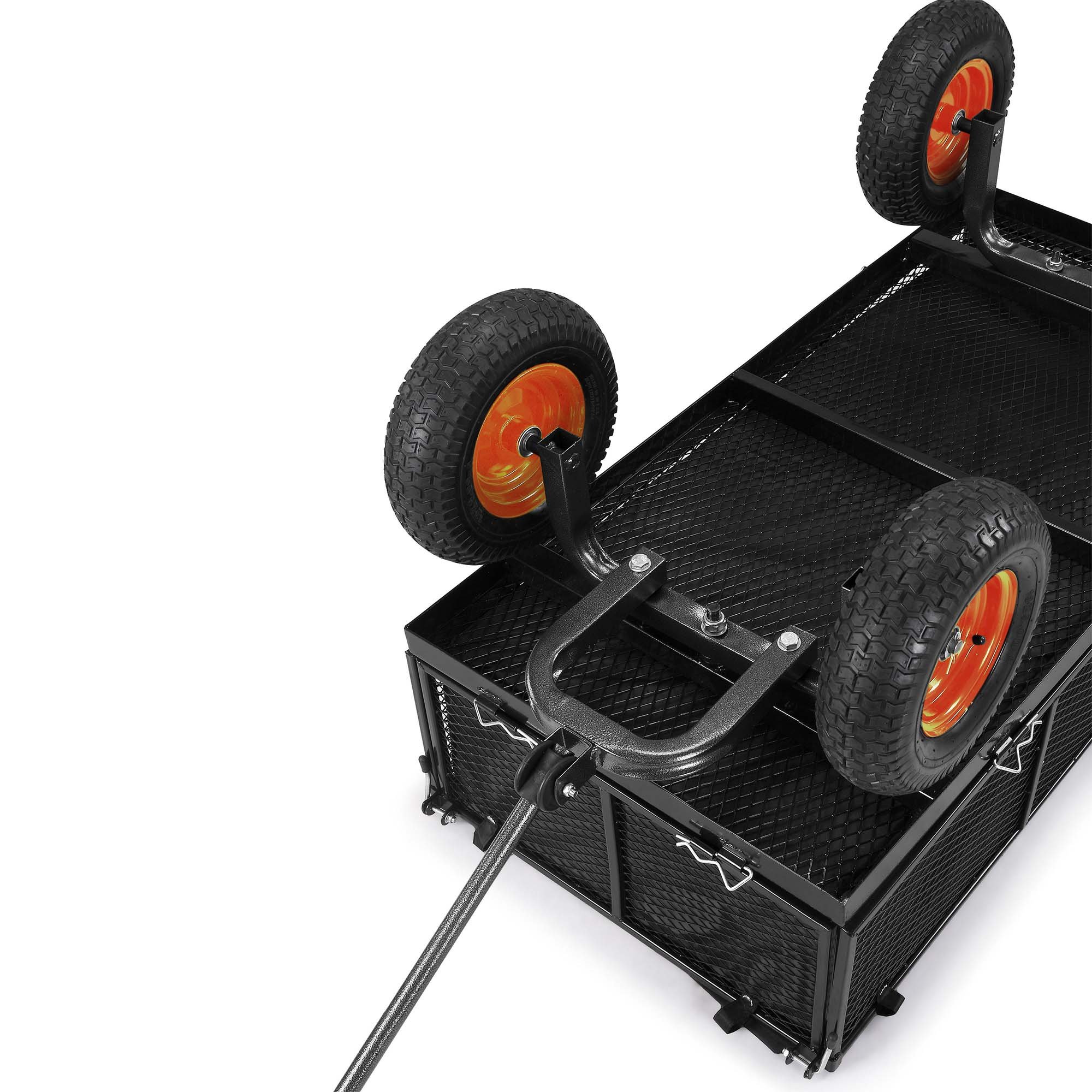 VonHaus Mesh Garden Cart with Lining 600kg Heavy Duty 4 Wheeled