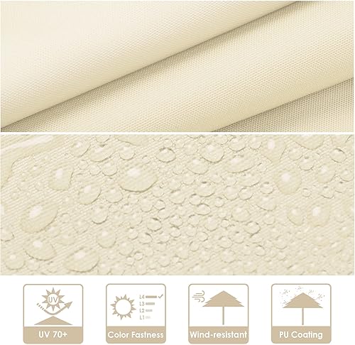 Miniatura 6 de Yescom Outdoor Solar Powered LED Patio Umbrella with Crank Tilt for Garden Backyard Deck Table Market Poolside Party Event 2-Beige,3-Negro