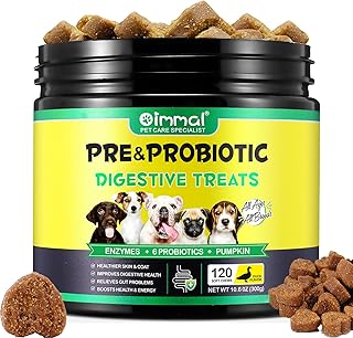 Probiotics for Dogs,Dog Probiotics for Dogs Digestive Enzymes, Gut Health,Itchy Skin, Allergies, Yeast Balance,Immune System and Overall Health Supports,120 Soft Chews,Perking Duck Flavor