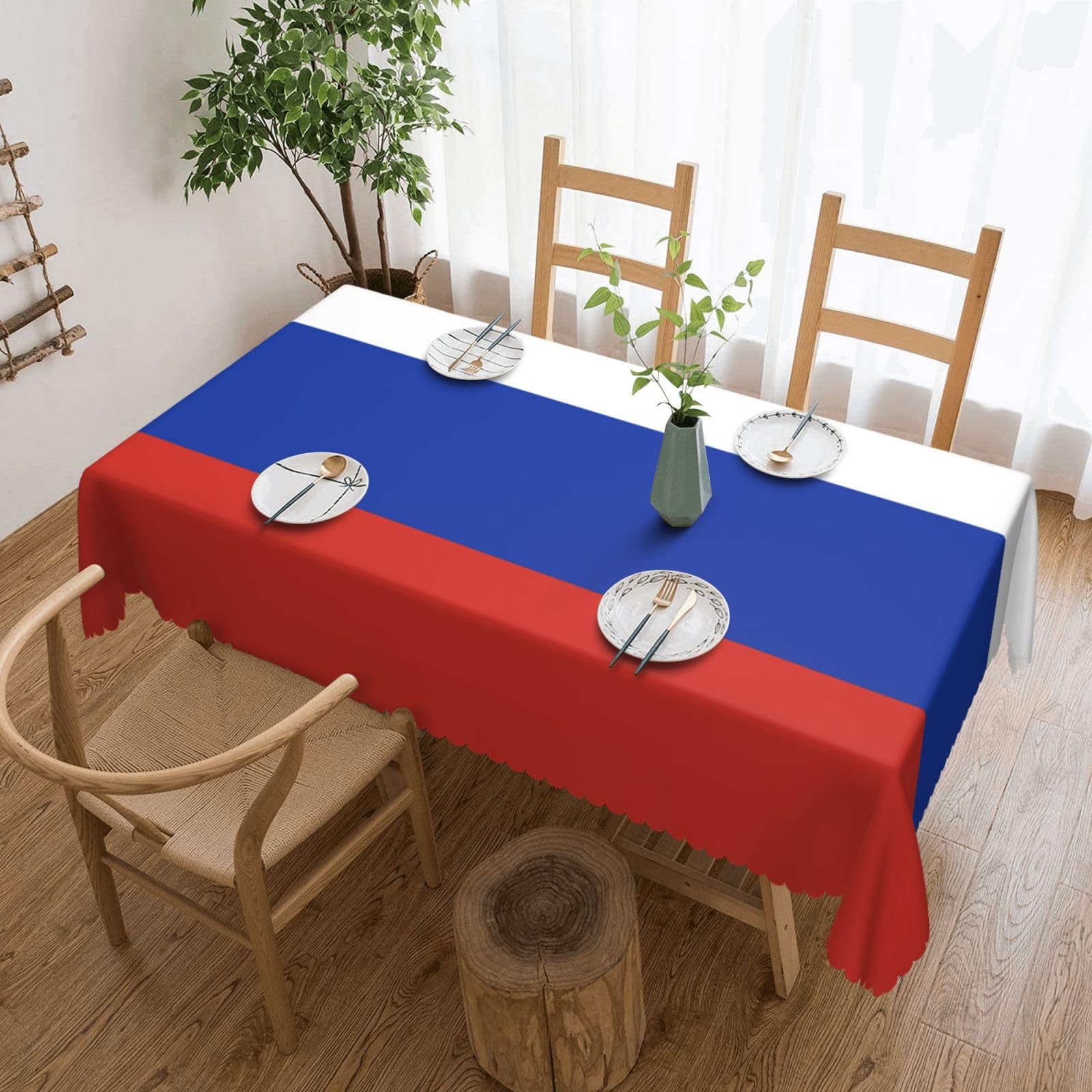 SMAZDFXX Russian Flag 54 x 72in Table Cloth,Polyester Rectangle Tablecloth for Kitchen Dining