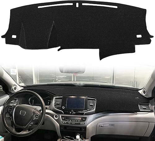 Cubierta de salpicadero personalizada para Honda Pilot 2016-2022Ridgeline 2017-2024Passport 2019-2024, protector de alfombra (negro) F171