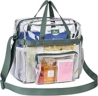 Vista 42 de MAY TREE Bolsa transparente para eventos en estadios de 12 x 6 x 12 pulgadas, bolsa de almuerzo transparente con correas reforzadas para trabajo