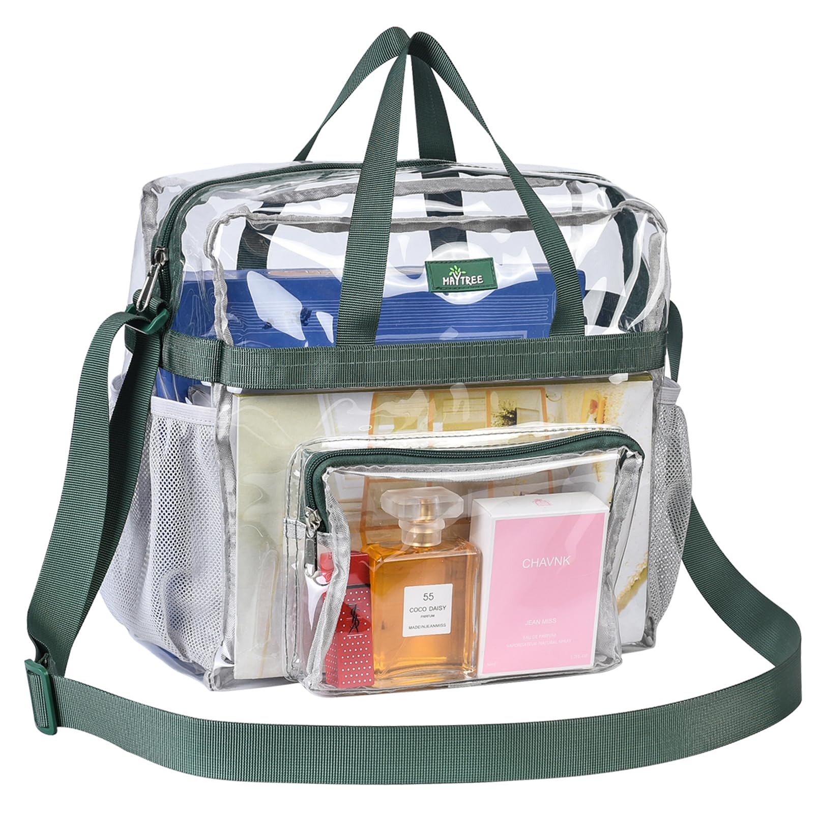 MAY TREE Clear Bag for Stadium Events, 12x5.5x12 Clear Tote Bag for Work