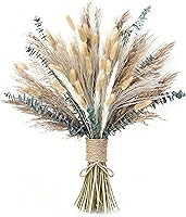 xinsconvey 120 PCS Dried Pampas Grass Bouquet - Light Brown Reed Grass, Rabbit Tails for Bohemian Wedding, Home Decor, Rustic Farmhouse Vases