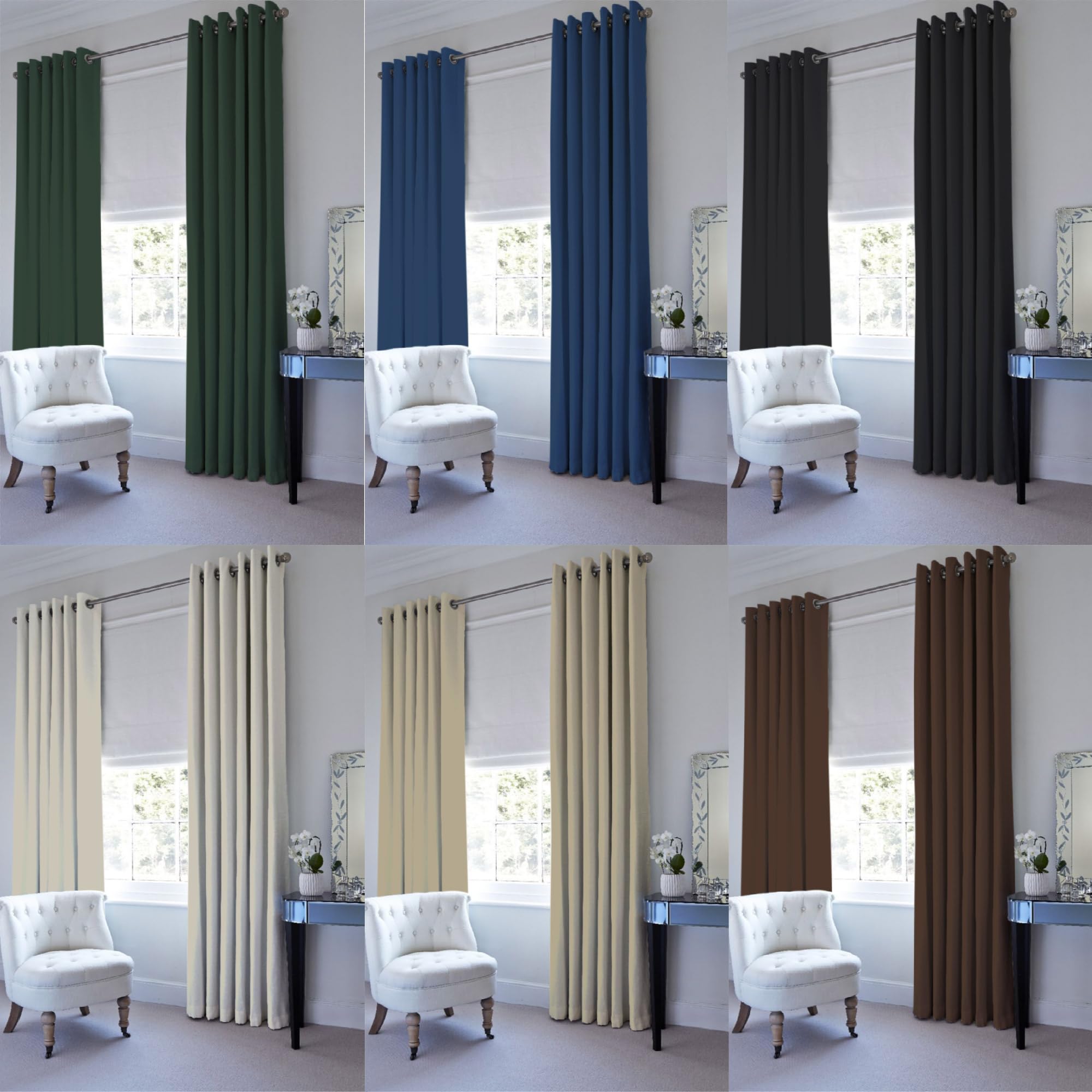 Lot de 1 Rideaux à Oeillets 200 x 230 cm Isolant Thermique Anti Froid Rideau Thermique Isolant Anti Chaleur Design Moderne à Oeillets pour Toutes Les Saisons, Chambre, Brun