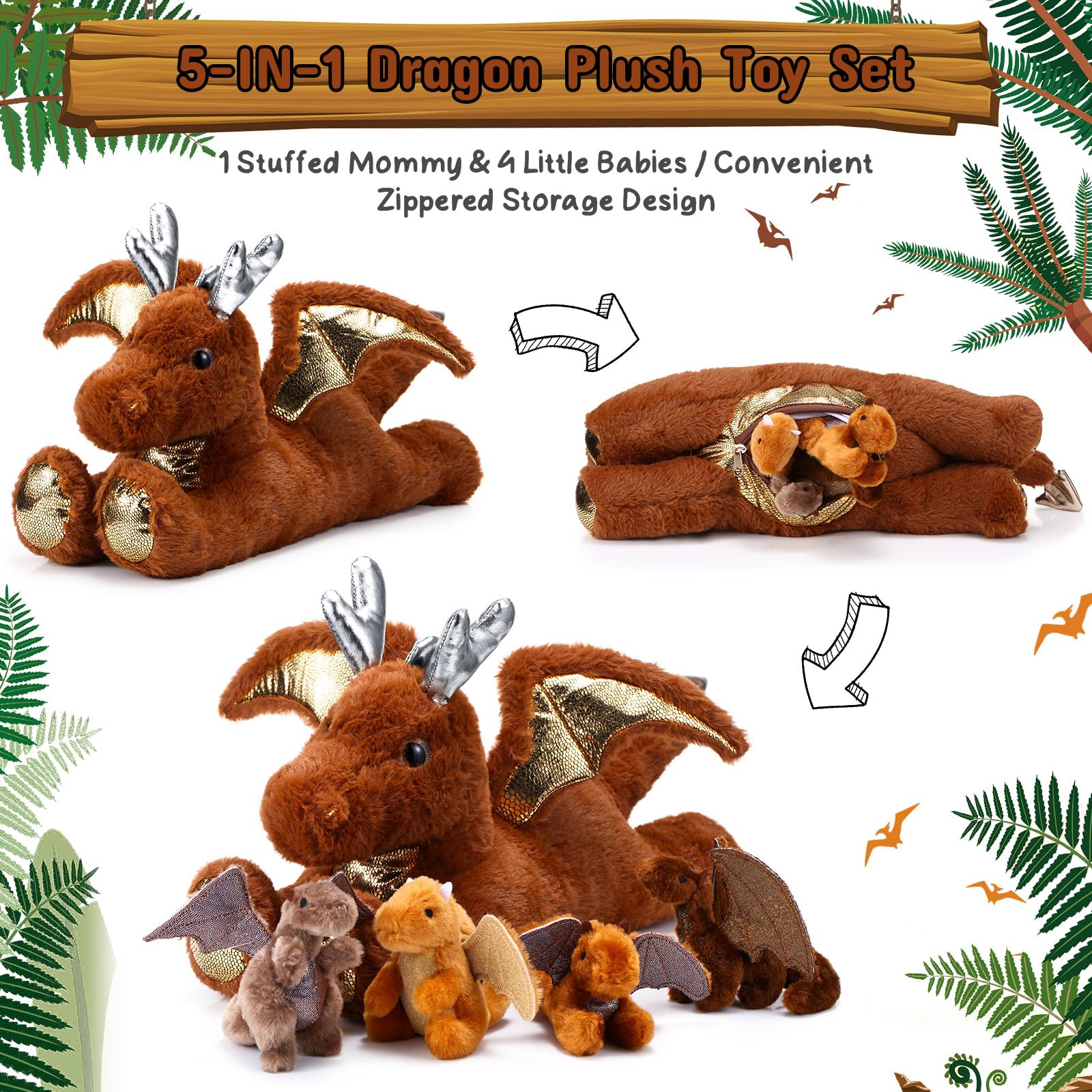 Amazon.co.jp: Syhood ドラゴンぬいぐるみ 5個セット 18インチ Lサイズ