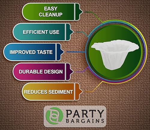 Miniatura 3 de PARTY BARGAINS 300 filtros de café de papel, diseño compacto, filtro de café blanco de un solo uso, compatible con Keurig 1.0 y 2.0, tamaño y