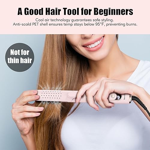 Miniatura 6 de Terviiix Airflow Styler - Plancha plana de titanio para viajes, plancha alisadora con rejillas de ventilación de enfriamiento para bloquear con