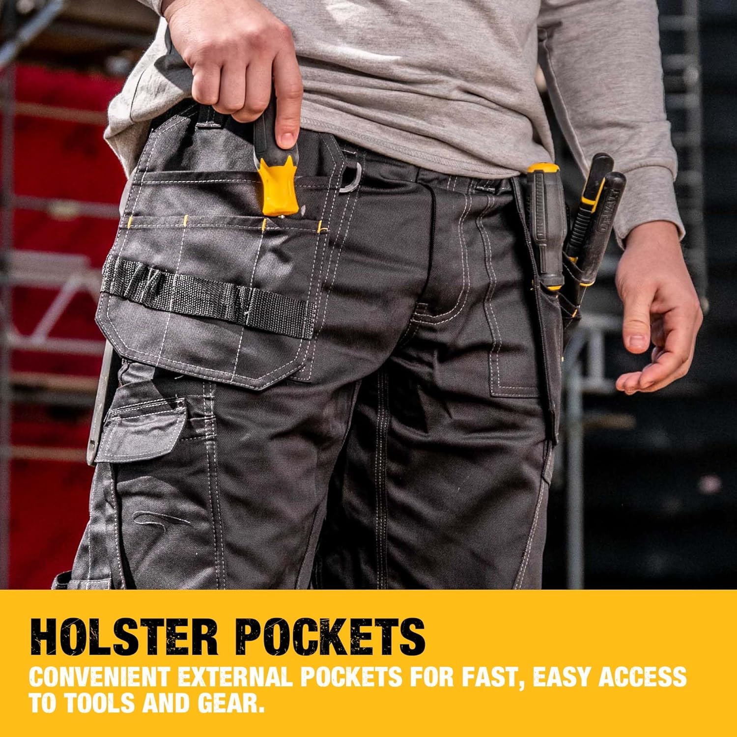 DEWALT Protradesman Men's Loose Fit, Holster Pocket, Cottonpoly Stretch Work Pants - Image 2