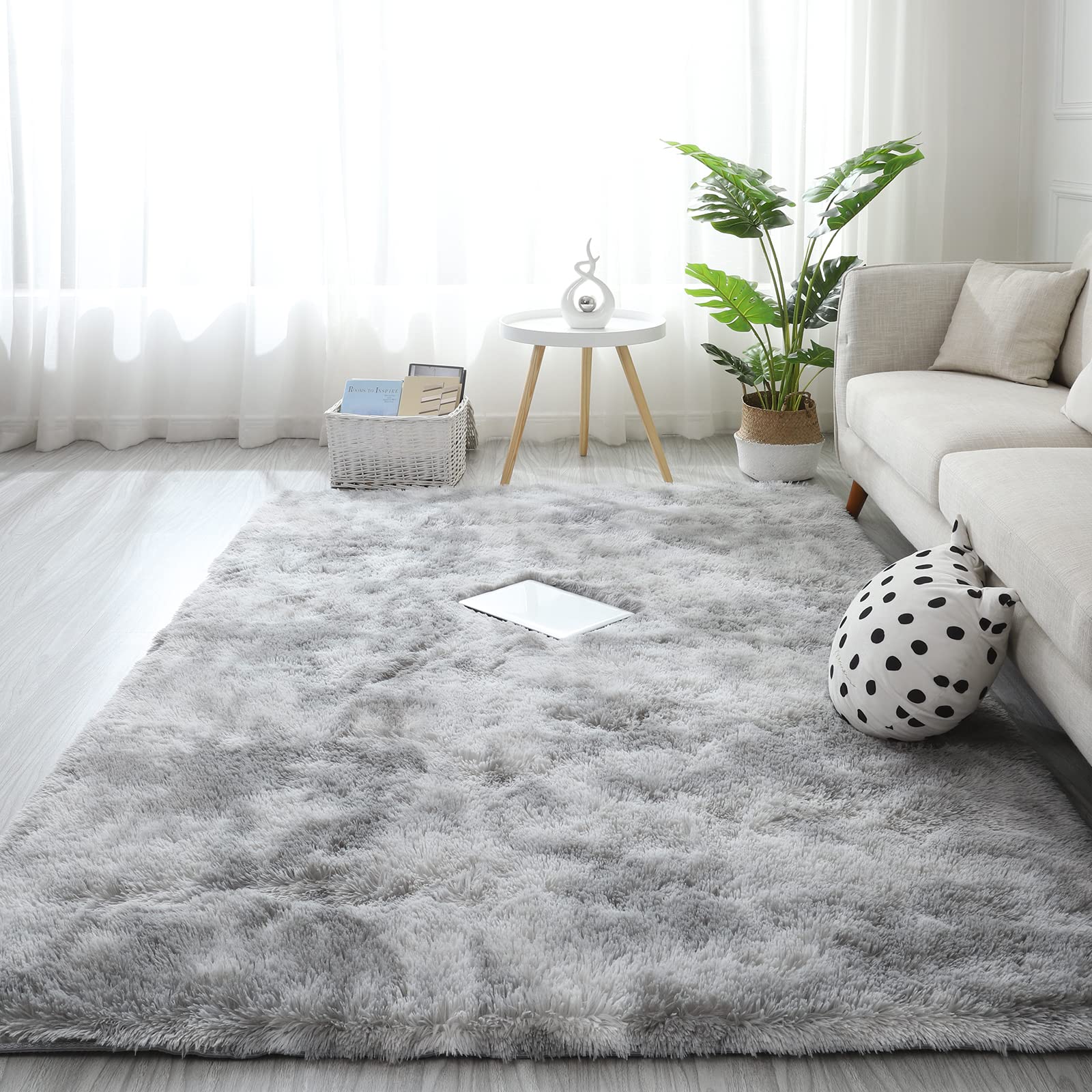 TEWWET Fluffy Rugs for Bedroom 6x9, Soft Shaggy Bedroom Rug, Fuzzy