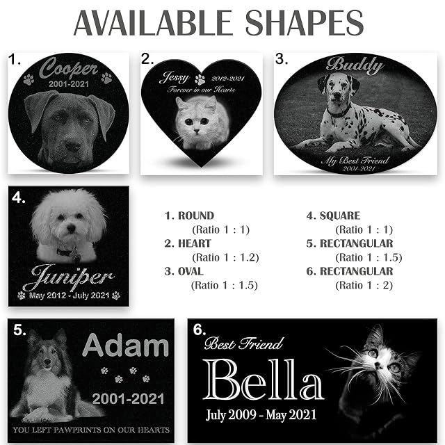 Foto 7 de 8 de Placas conmemorativas para mascotas para perros personalizadas, piedra conmemorativa de gato