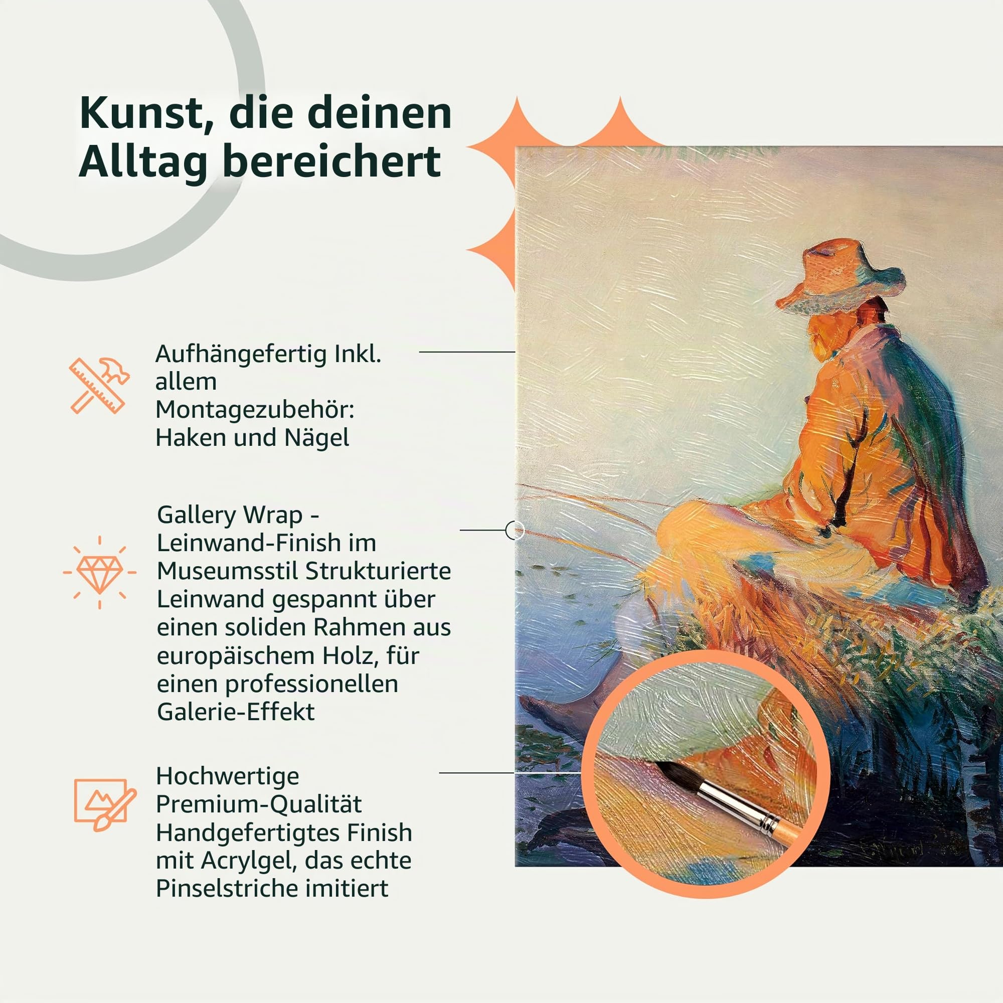 murando - Leinwandbild Set Struktur-Wandbilder 3er, 180x90 cm, 3-teilig | Hochwertige Leinwand, sofort aufhängbar, ideal fürs Wohn- oder Schlafzimmer, wasserfest und lichtecht, langlebig, stilvoll