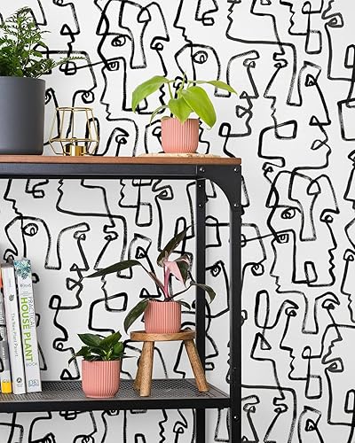 Miniatura 6 de Papel tapiz para despegar y pegar, papel tapiz abstracto para dormitorio, tocador, cocina, vinilo, cobertura de 30.75 pies cuadrados (colección de