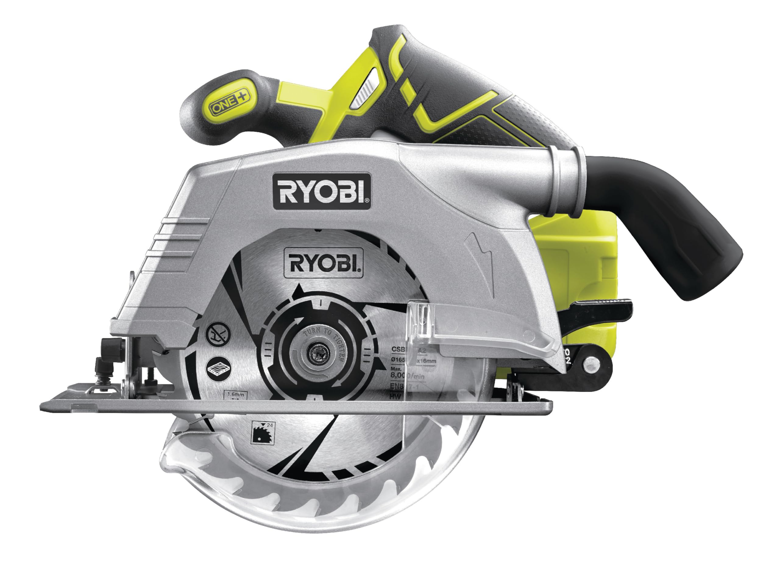 RYOBI Scie Circulaire Sans Fil 18V ONE+ R18CS-0 – Lame Ø165mm, Réglage Profondeur et Inclinaison