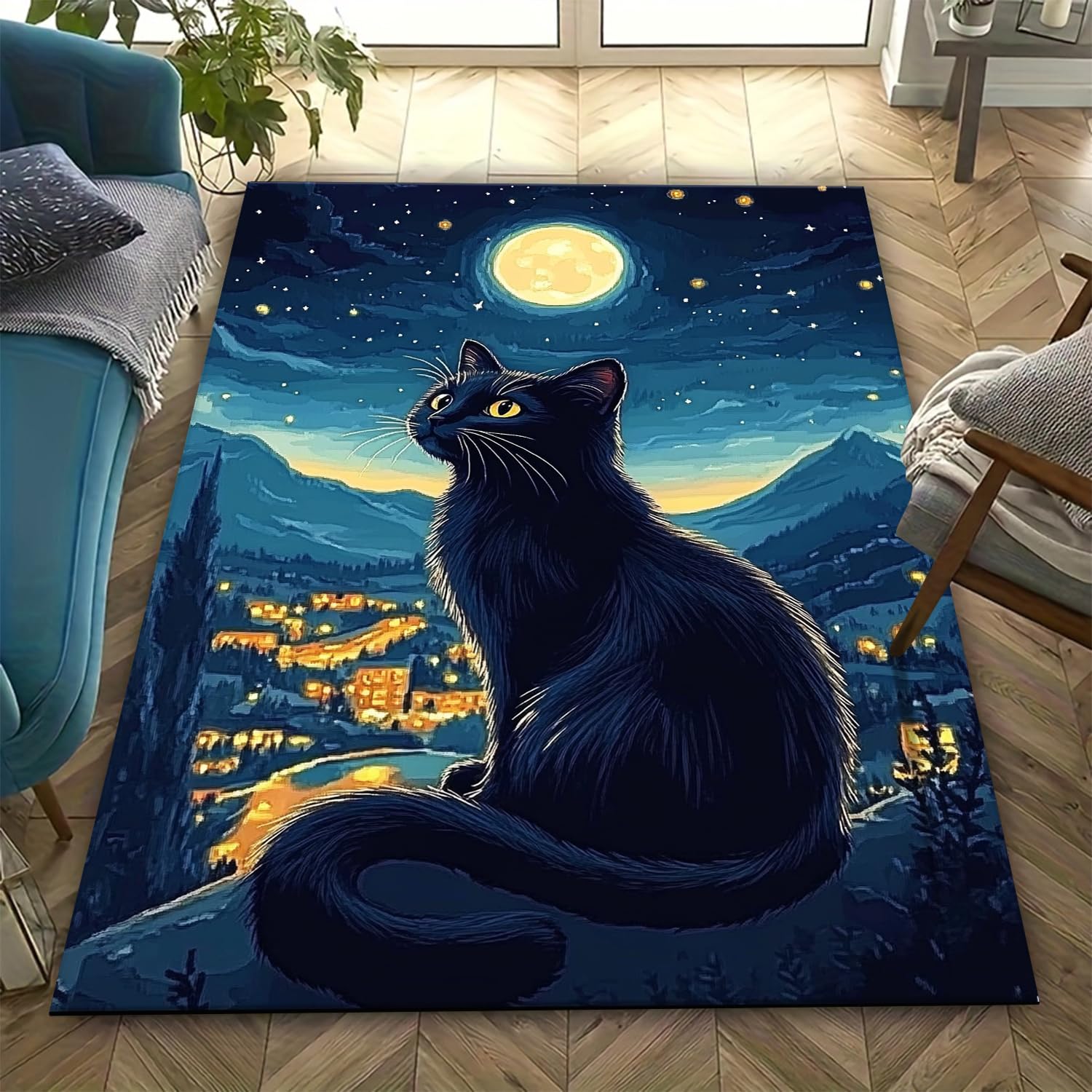 Tapis de sol chat imprimé 3D pour réchauffer l'ambiance du canapé et de la chambre