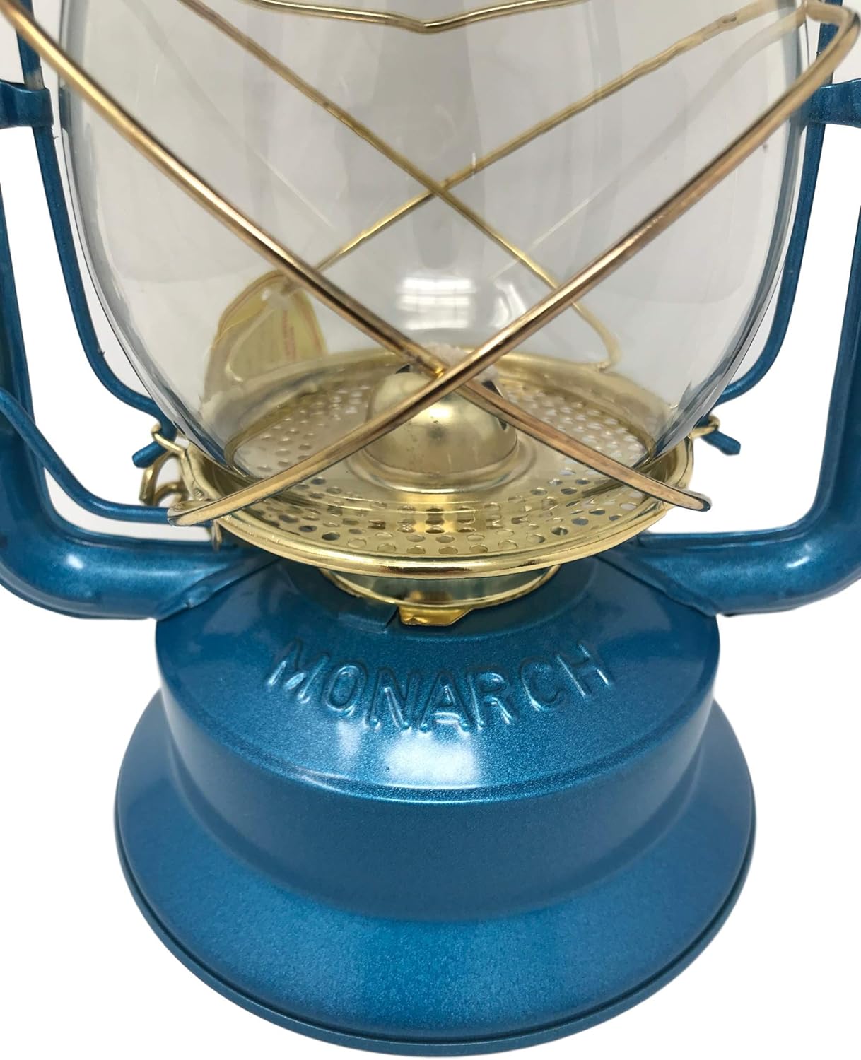 Dietz Monarch #10 Hot Blast Blue and Gold Kerosene Lantern Vintage Style Oil Lamp