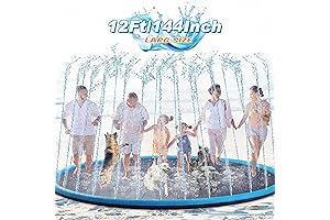 Lewtemi 12' Extra Large Splash Pad for Big Kids & Toddlers