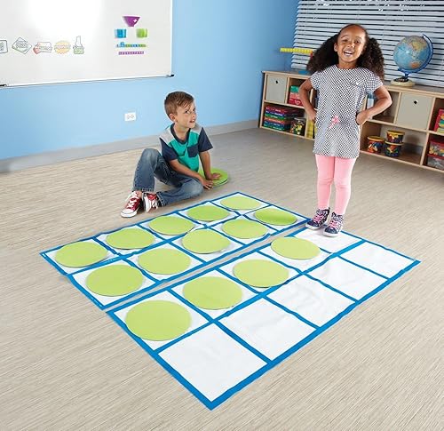 Miniatura 3 de Learning Resources - Juego de actividades de tapete de piso de diez marcos, suministros de aula para profesores, motor grueso para preescolar,