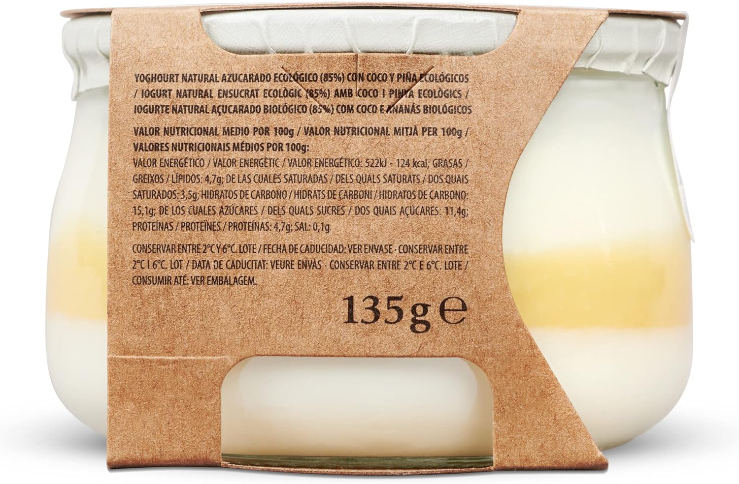 Pastoret Yogur Ecológico con Coco y Piña, 135g - Imagen 3