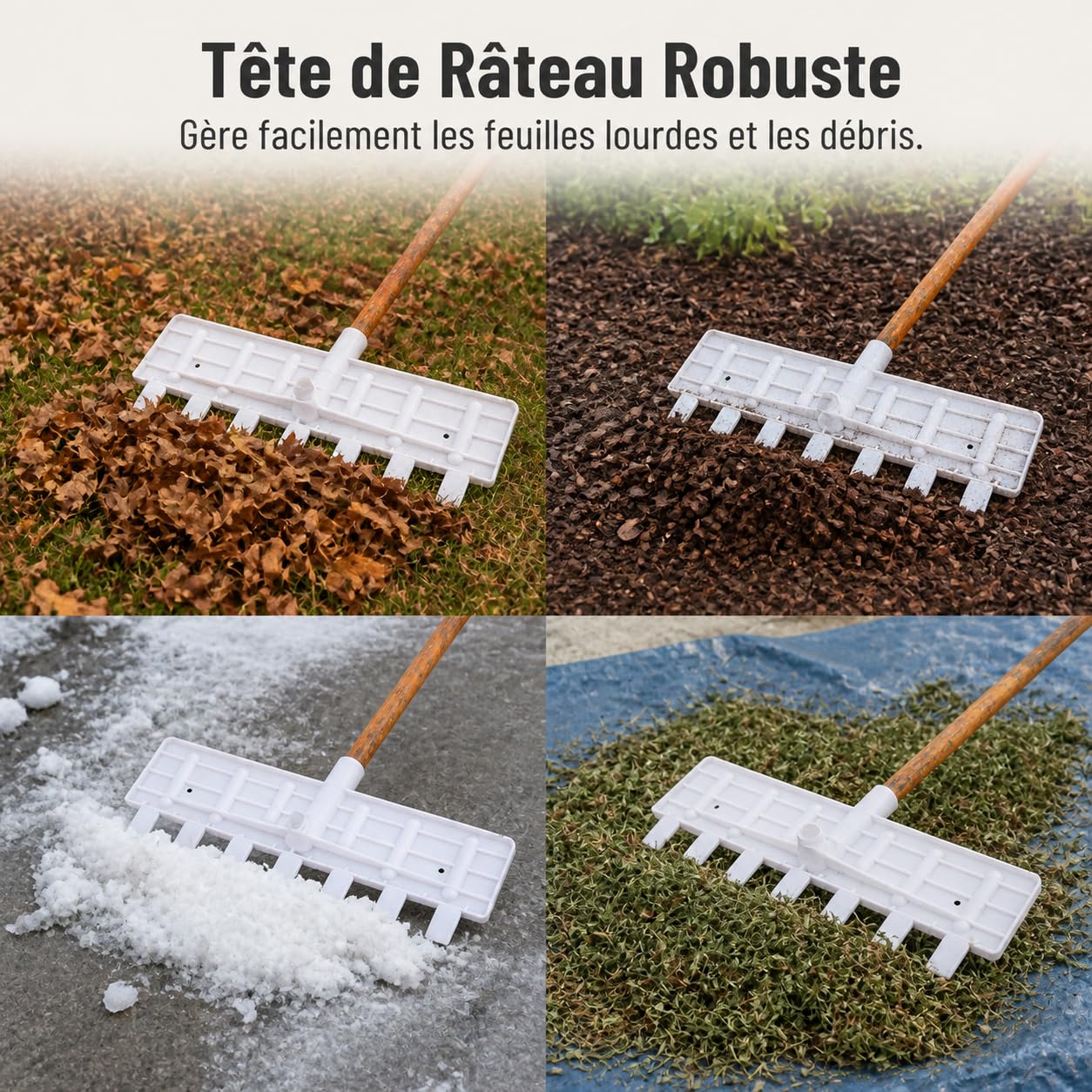 Râteau Jardin Plastique Caoutchouc