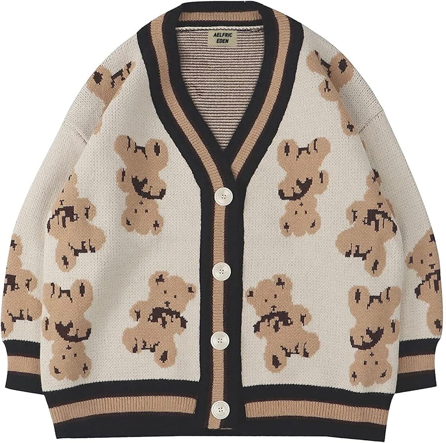 Aelfric eden mens long sleeve van gogh printed cable knit sweaters casual oversized sweater pullover Clearance