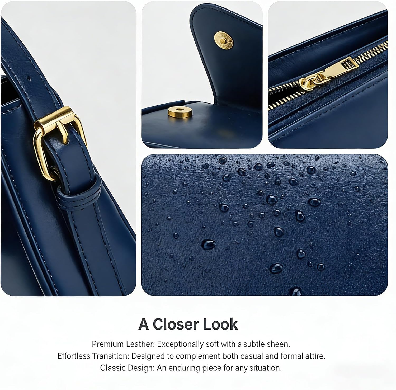 Amszke Shoulder Bag for Women Y2K Crossbody Purse PU Leather Underarm Handbag 2 Adjustable Strap for Daily Commute Travel image 5