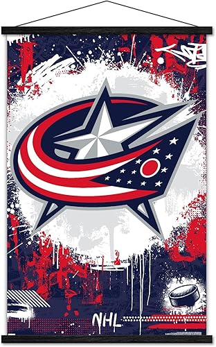 Miniatura 7 de Trends International NHL Columbus Blue Jackets - Póster de pared con logotipo Maximalist 23, 22.37 x 34.00 pulgadas, paquete de impresión premium