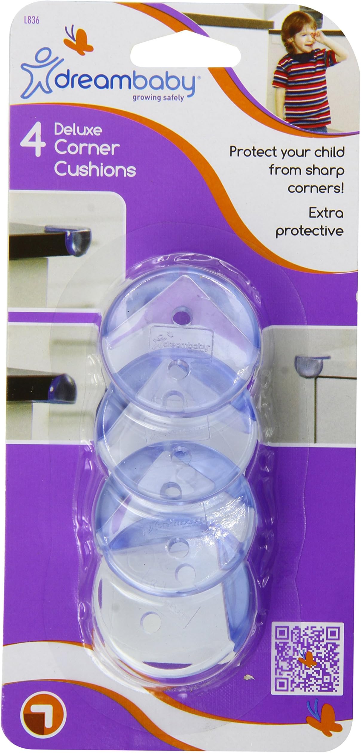 DreambabyDeluxe Corner Cushions, 4-Count, Clear