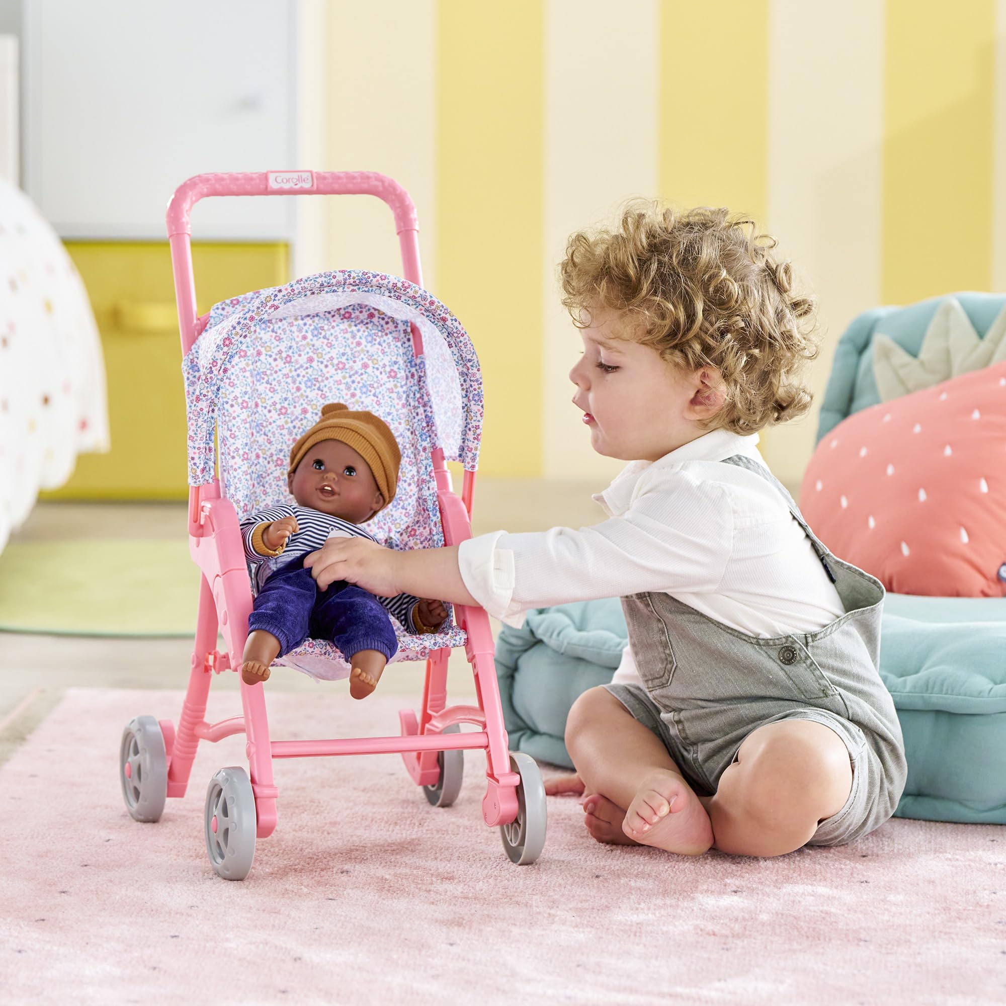 Corolle - 9000111180 Floral Pushchair Accessory for 30 cm Dolls from 18 Months, Pink, 13x10x21 in - Image 4