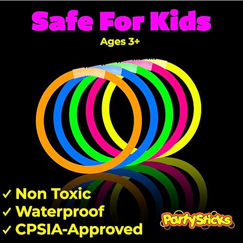 Miniatura 5 de PartySticks Moondance - Paquete de 40 varillas brillantes y conectores que brillan en la oscuridad, con 16 varillas brillantes, decoraciones de