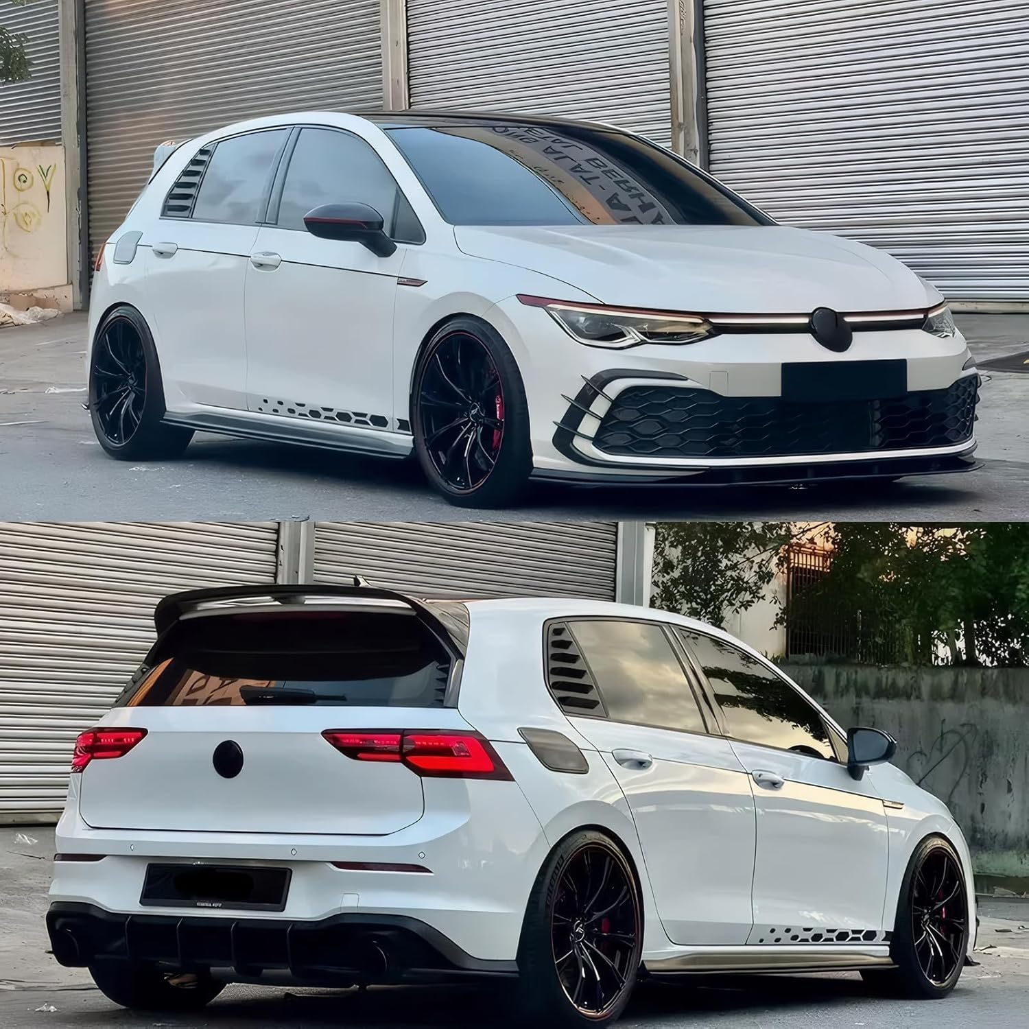 Window Louvers Compatible with Volkswagen VW Golf7 Golf MK7 7.5 2013-2019 Sporty Accessories Car Exterior Rear Side Window Louvers Shades Air Vent Scoop Shades Cover Blinds (Bright Black 2Pcs)