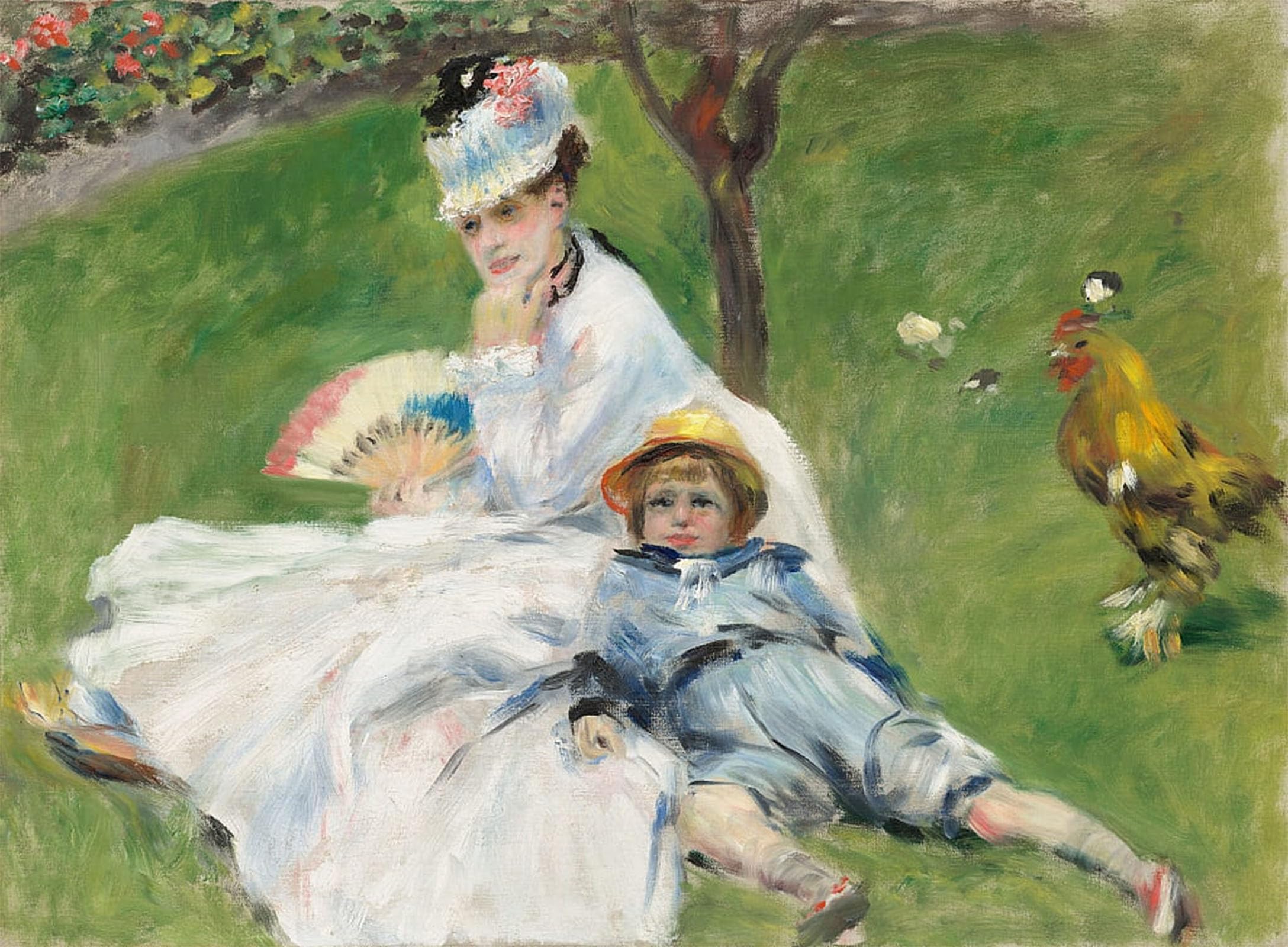 SERENDIPITP Vintage Picture Print on Canvas Wall Art Poster Madame Monet and Her Son by Pierre Auguste Renoir Artwork Print Poster for Wall Decor 60x90cm