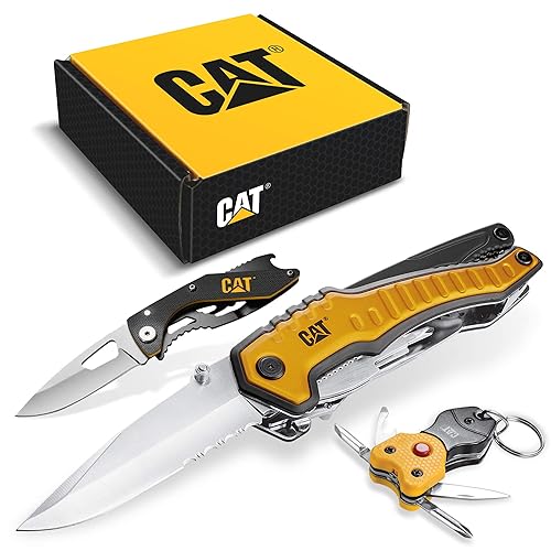 Cat 3 Pieza 9-en-1 Multiherramienta, Cuchillo y Juego de Llavero Multiherramienta Caja Regalo - 240125
