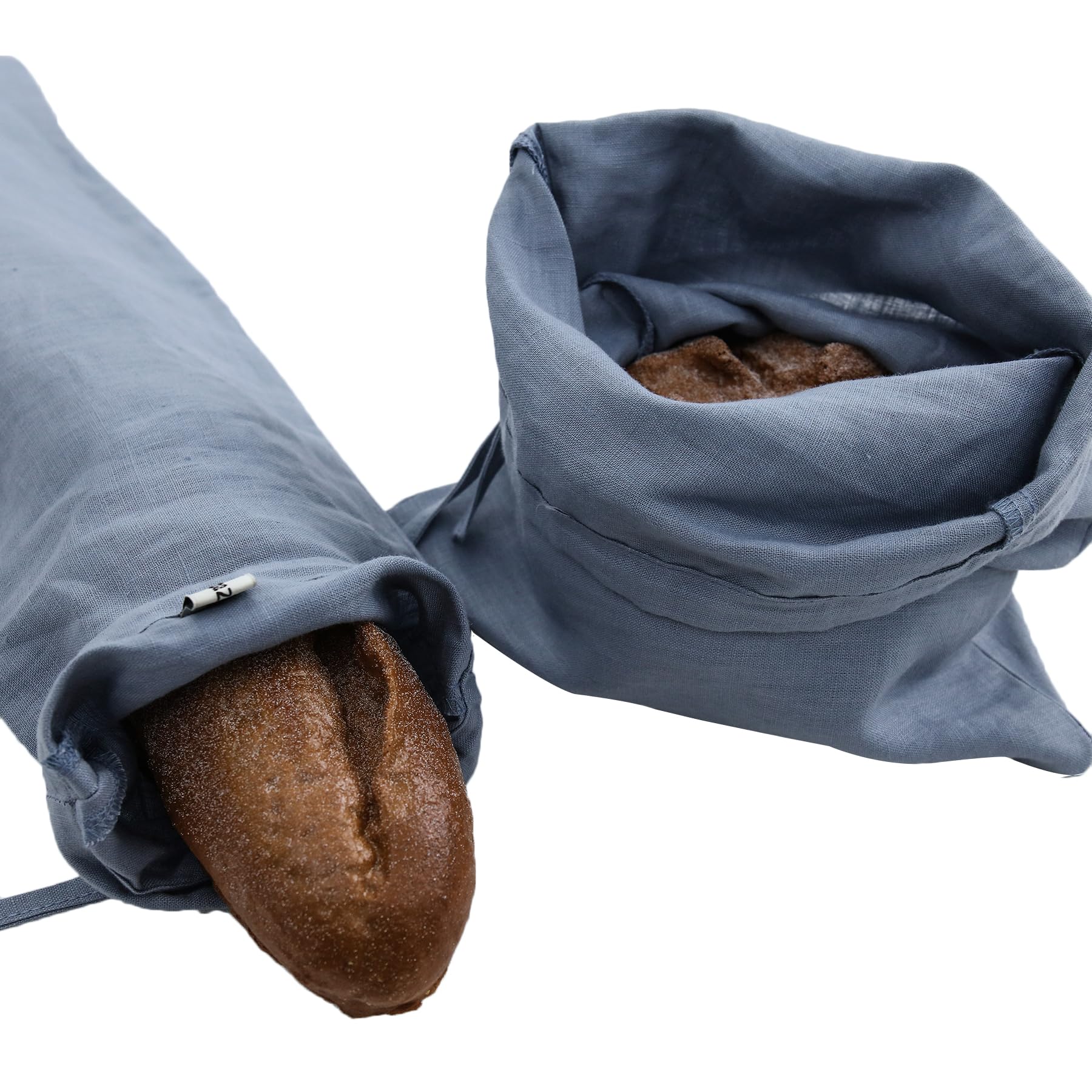 Bolsas de pan de lino de alta calidad juego de 2 fundas transpirables de mezclilla