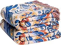Vista 53 de Cobija para cama de estilo bohemio, 100 % algodón, ultra suave, edredón rústico, cobija de otoño, estampado floral, decoración de granja, cobija