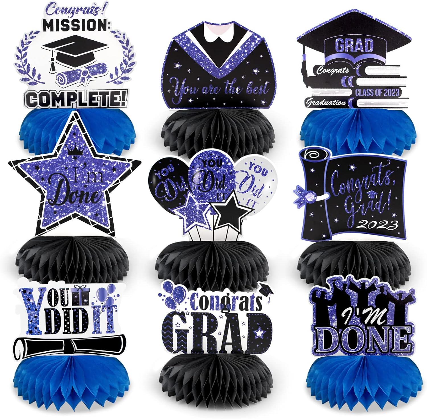 9PCS Graduation Centerpieces for Tables 2023, Class of 2023 Graduation