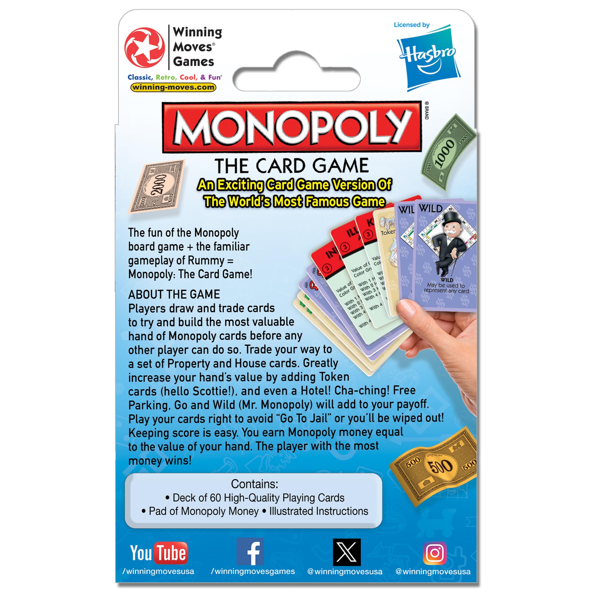 Amazon.com: Monopoly The Card Game, Rummy Style Card Game Version of The  World's Most Famous Game for 2 to 4 Players, Ages 8+ : Toys & Games