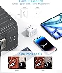 Outlet Extender Travel Cruise Ship Essentials, Multi Plug Wall Outlets 4AC 4 USB (2 USB-C), Protecteur non surgélateur, Adaptateur de prise, Croisière de voyage approuvée
