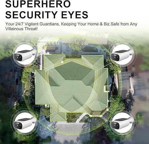 Miniatura 7 de Cámaras de seguridad solar 2K inalámbricas para exteriores, cámaras WiFi de 2.45 GHz para seguridad del hogar, detección de movimiento AI, visión
