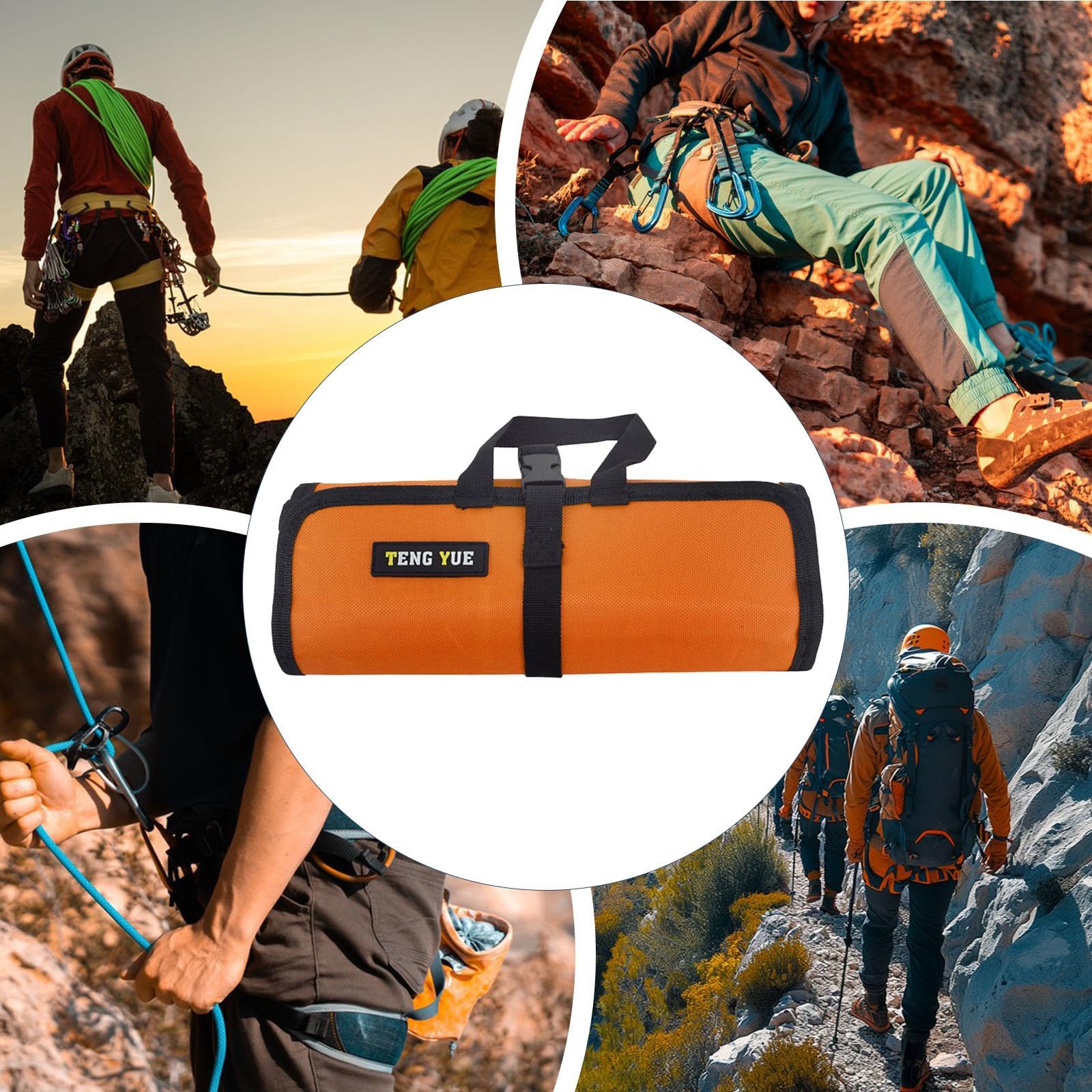 LOVIVER Borsa da Arrampicata con rinvio, Borsa portaoggetti sospesa, Porta Attrezzi da Arrampicata, da Viaggio, Orangina
