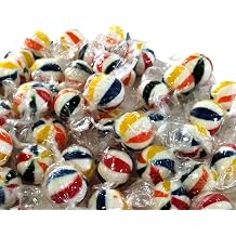 Jumbo Cherry Candy Balls - 1 lb of Fresh Individually Wrapped Rainbow Colored Sweet Hard Candy Suckers