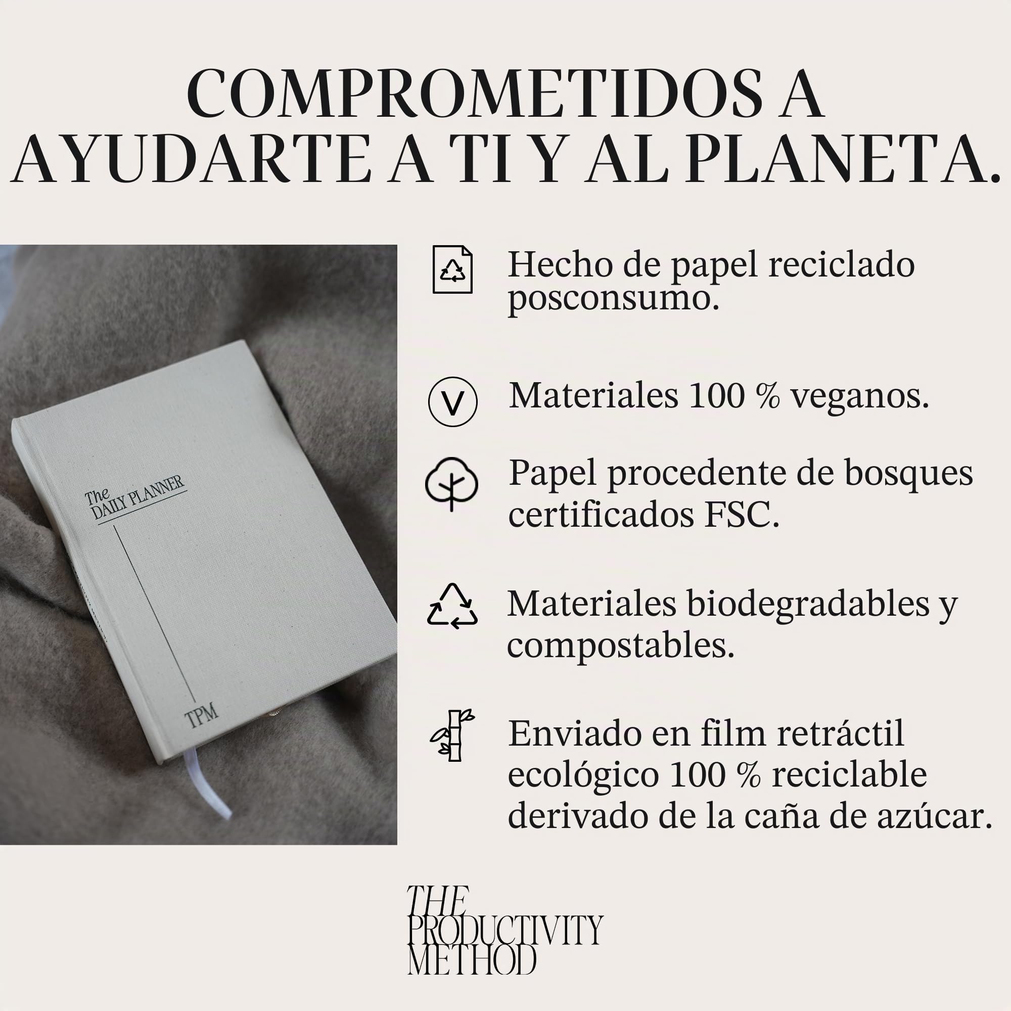 Planificador de productividad de tapa dura - Planificador diario para la organización, gestión del tiempo y productividad | Planificador A5 sin fecha que utiliza el método viral de Grace Beverley |